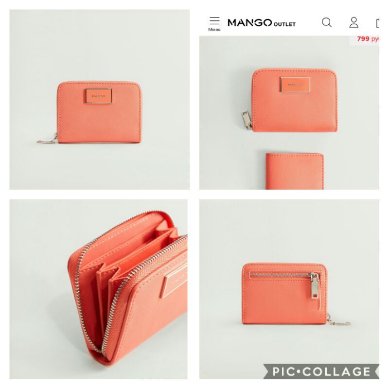 Ví Mango ngắn màu xanh/cam - Hxt Nga kèm bill