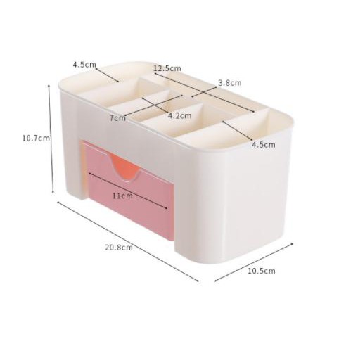 Khay để đồ mỹ phẩm trang điểm trang sức văn phòng bằng nhựa hộp mỹ phẩm 2 ngăn CB18