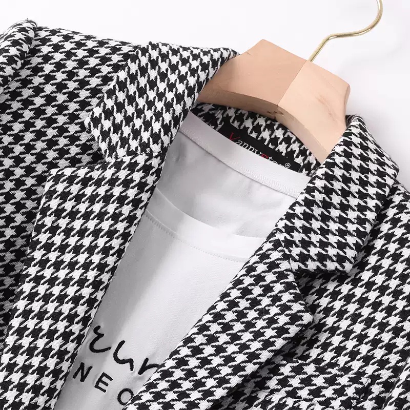 Áo Khoác Blazer Nữ Sọc Đen Trắng, Áo Blazer Hàng 2 Lớp, Đơn Giản, Cá Tính Sang Trọng