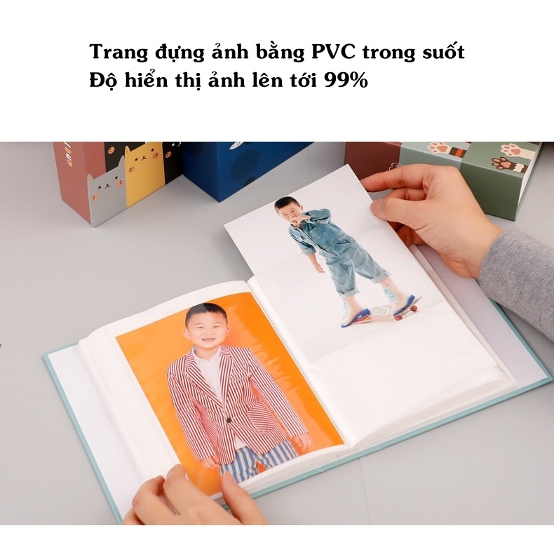 Album đựng ảnh 9x12 để 100 tấm ảnh gia đình ảnh cho con bìa giấy cứng kháng nước siêu cute tại kho album ảnh ANVY