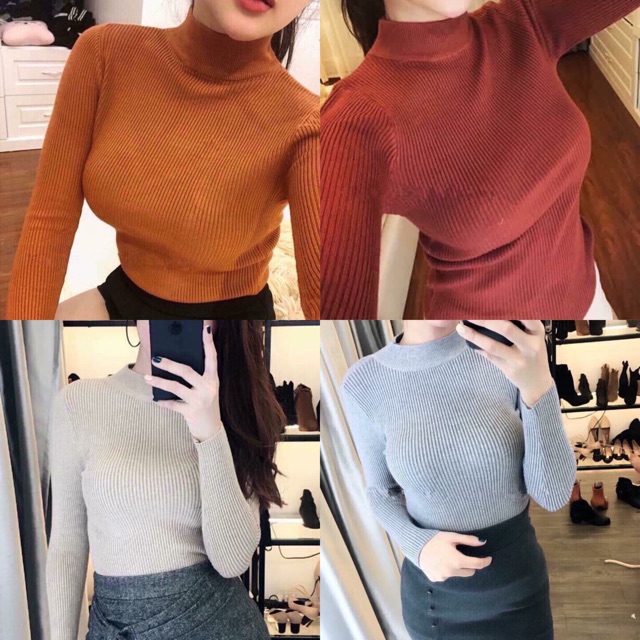 Áo len tăm ôm body chất dày dặn hàng quảng châu loại 1