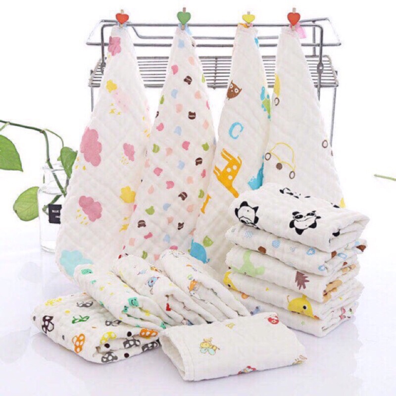 Set 5 Khăn sữa 6 lớp sợi tre