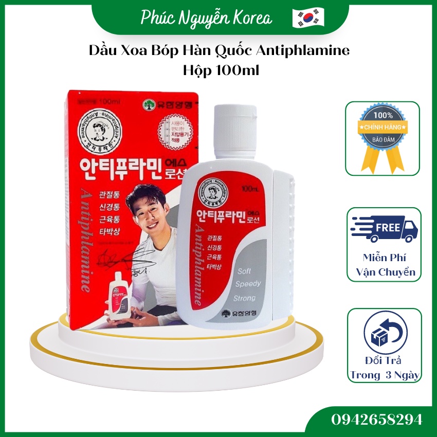 Dầu Nóng Xoa Bóp Antiphlamine Hàn Quốc, Hộp 100ml
