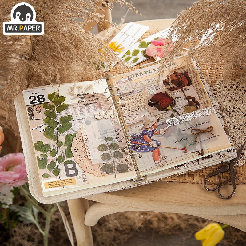Set 6 nhãn dán hình hoa lá nhiều kiểu dáng tùy chọn dùng trang trí sổ/album độc đáo