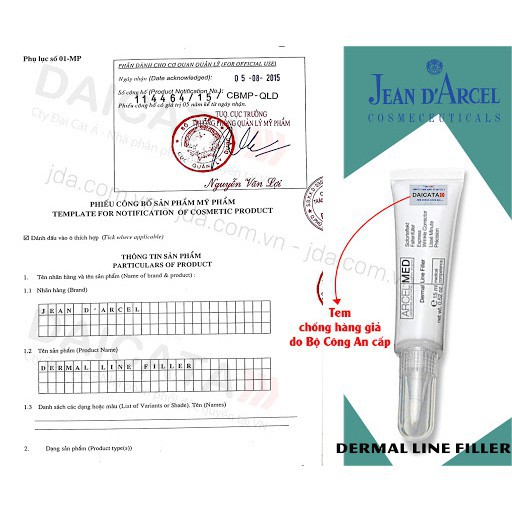 CHÍNH HÃNG  Gel Jean d'Arcel  giúp làm đầy nếp nhăn vùng mắt 15ml