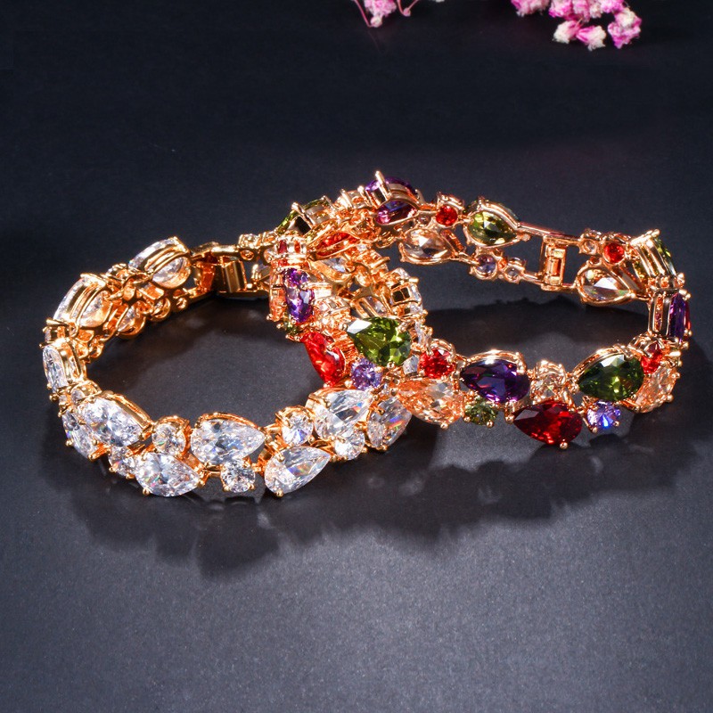 Vòng Tay Bản Rộng Màu Vàng Đính Đá Pha Lê Phong Cách Thời Trang Sang Trọng Dành Cho Cô Dâu Đám Cưới  b018