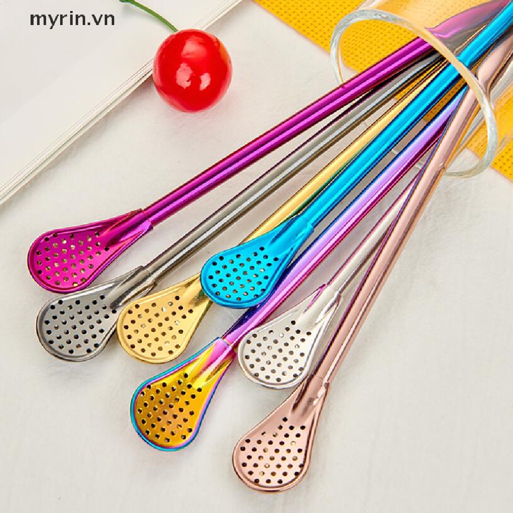 Ống Hút Lọc Trà / Cà Phê Bằng Thép Không Gỉ Có Thể Tái Sử Dụng