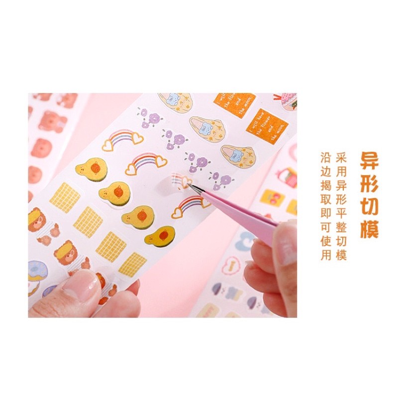 Sticker trang trí sổ tay nhiều mẫu dễ thương, hình dán trang trí, decor bàn học