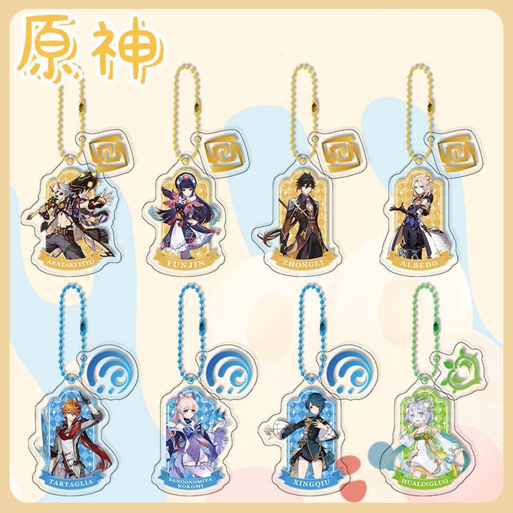 Lanfy Móc Chìa Khóa Gắn Ba Lô Hai Mặt Trong Suốt Họa Tiết Hoạt Hình Anime Gorou Yaemiko Venti