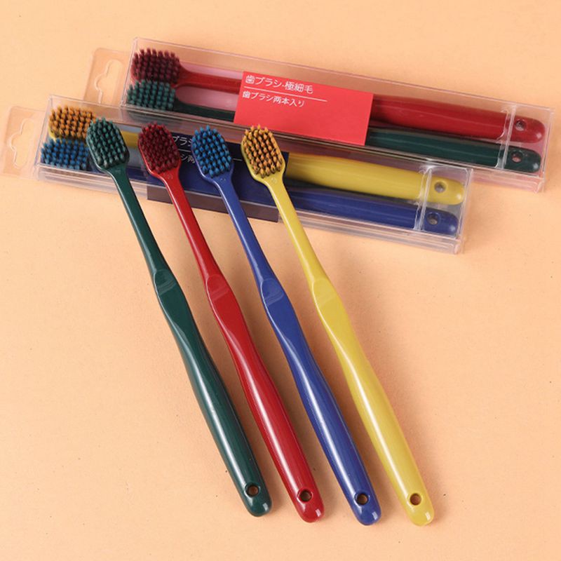 Set 2 bàn chải đánh răng lông mềm phong cách Nhật Bản dành cho cặp đôi