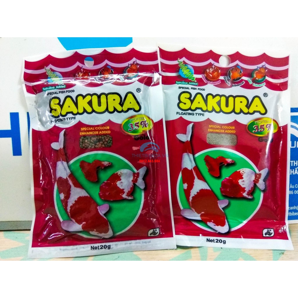 Thức ăn cá cảnh Sakura 35% protein 100g