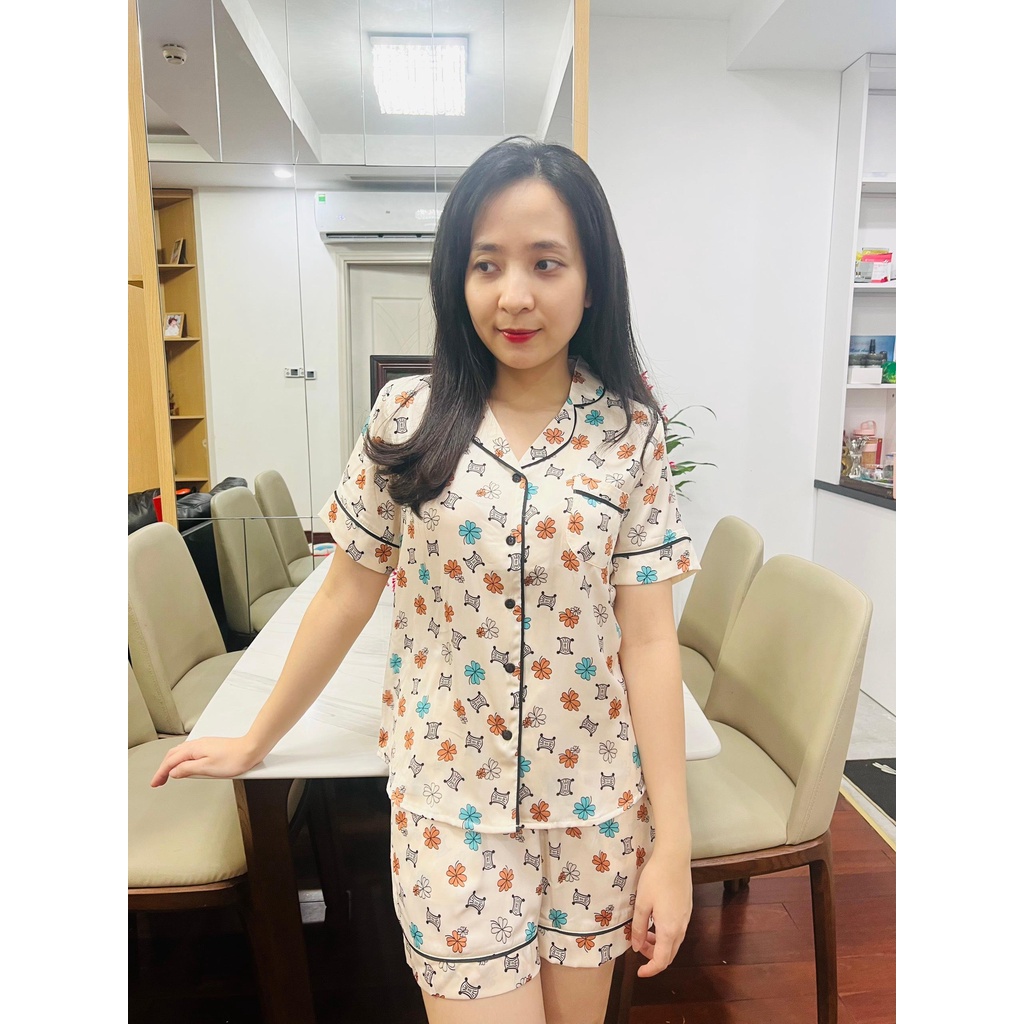 Bộ Pijama lụa Emma quần đùi LITIBABY