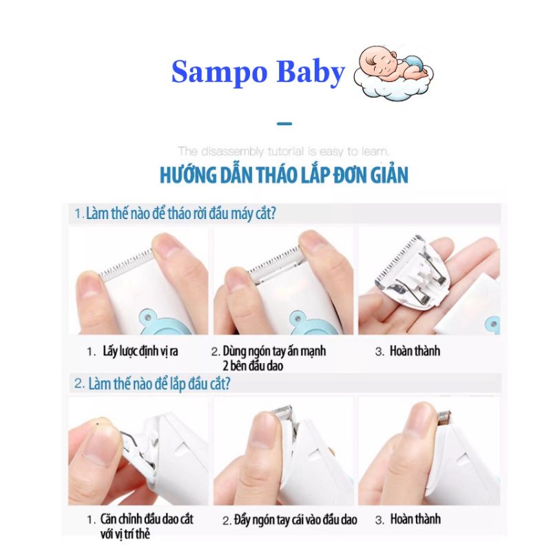 Tông Đơ Cắt Tóc Cho Bé - Chính Hãng KONKA - Tặng Kèm Phụ Kiện 9 Món