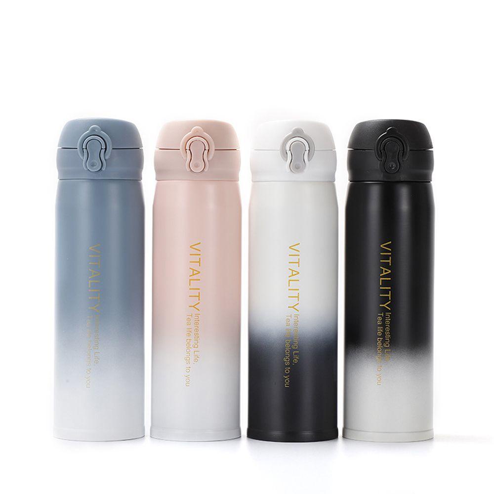 Bình Nước Giữ Nhiệt 350ML / 500ML Họa Tiết Bầu Trời Sao Màu Gradient Tiện Dụng Mang Theo Du Lịch