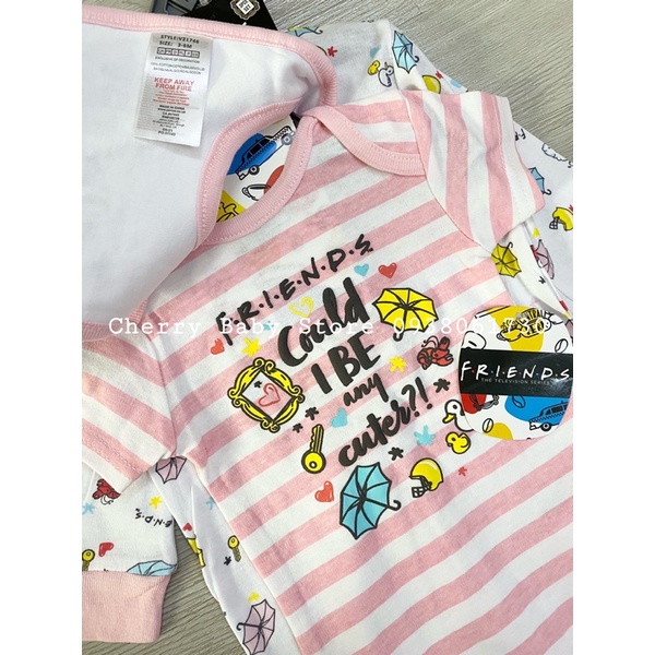 Set 3 món Body gồm body liền tất + bodysuit + yếm cổ