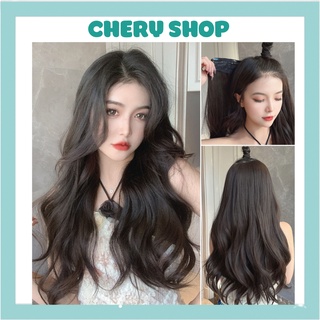 Tóc giả nữ kẹp sóng to💄FREESHIP💄Tóc giả nửa đầu kẹp xoăn sóng to v45