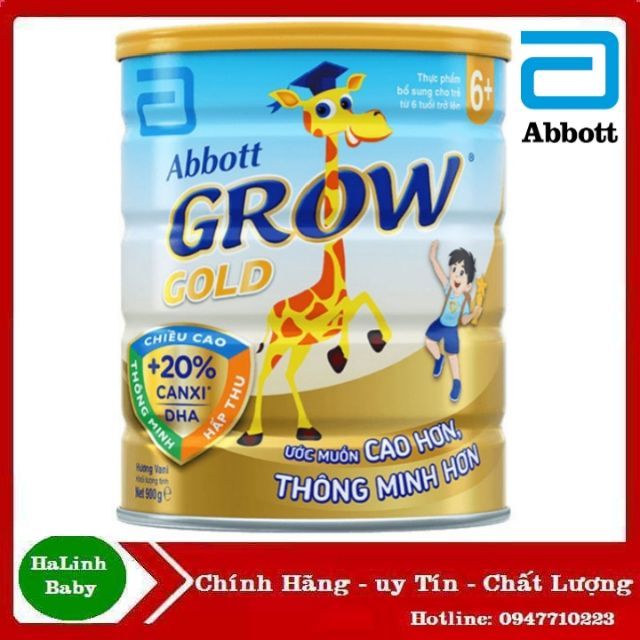 Sữa bột Abbott Grow Gold 6+ (Hộp thiếc 900gr) - Dành cho bé từ 6 - 10 tuổi