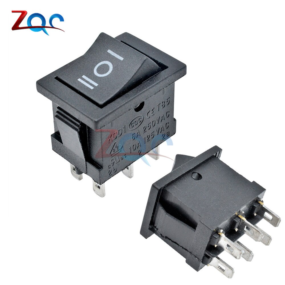 Set 5 công tắc On-Off-On có 3 vị trí Kcd1 6pin 6a/ 250v 10a/ 125v