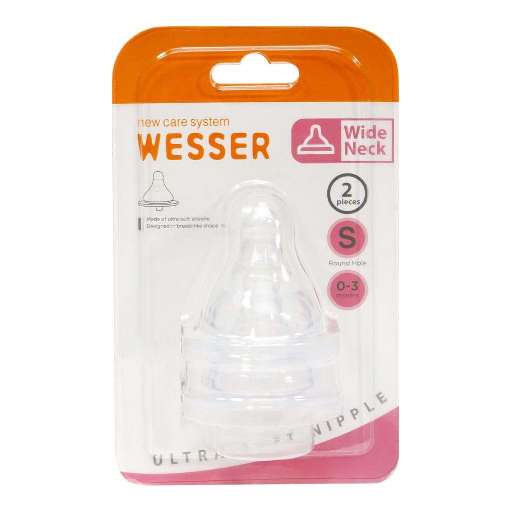 Núm vú Wesser, Núm vú cổ rộng silicone siêu mềm Size S,M,L