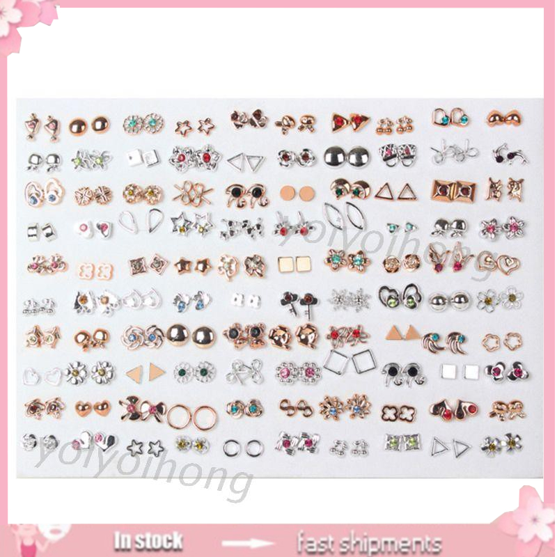 Set 100 Đôi Bông Tai Mini Bằng Nhựa Cho Bé