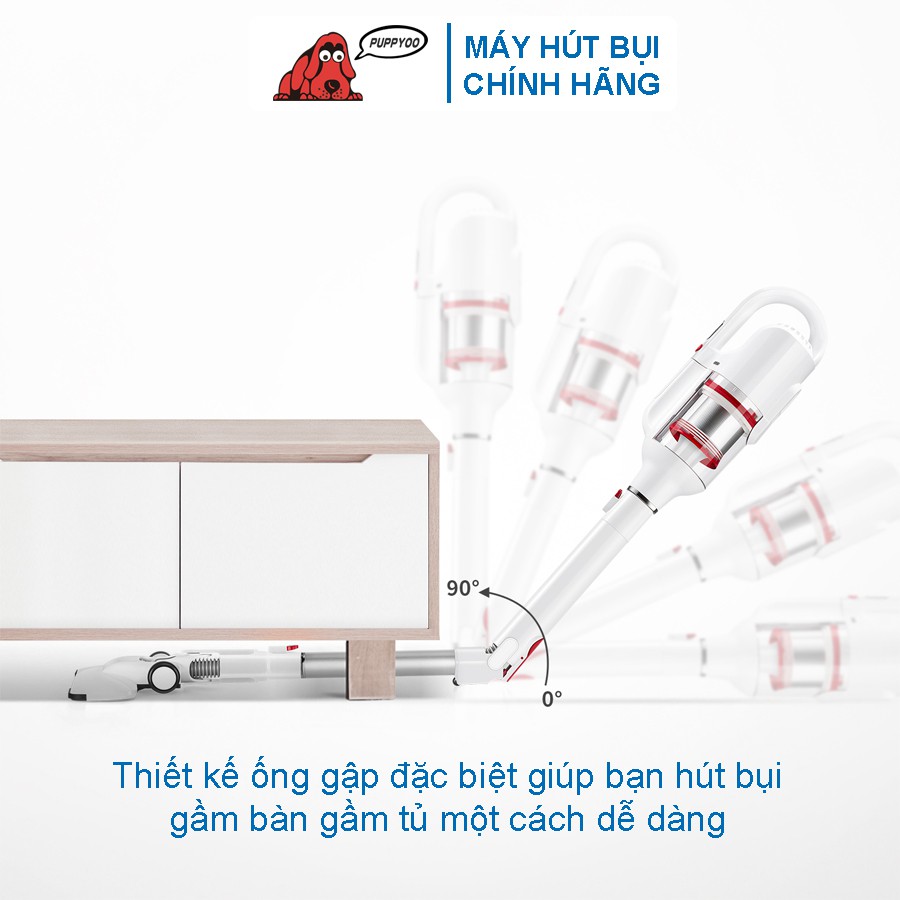 [PUPPYOO] Máy Hút Bụi Cầm Tay Không Dây PUPPYOO T10 Mix Công Suất 250W Lực Hút 17500Pa Pin 2000mAh*7cell Bảo Hành 2 Năm | BigBuy360 - bigbuy360.vn