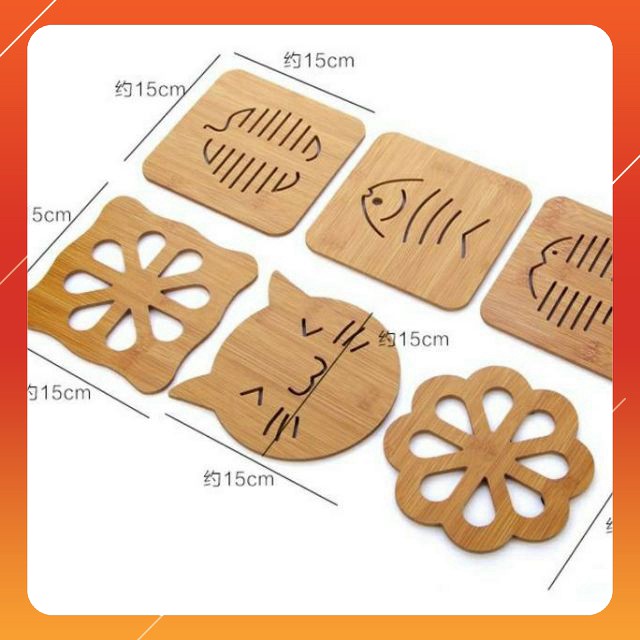 MIẾNG LÓT NỒI BẰNG GỖ 15X15cm