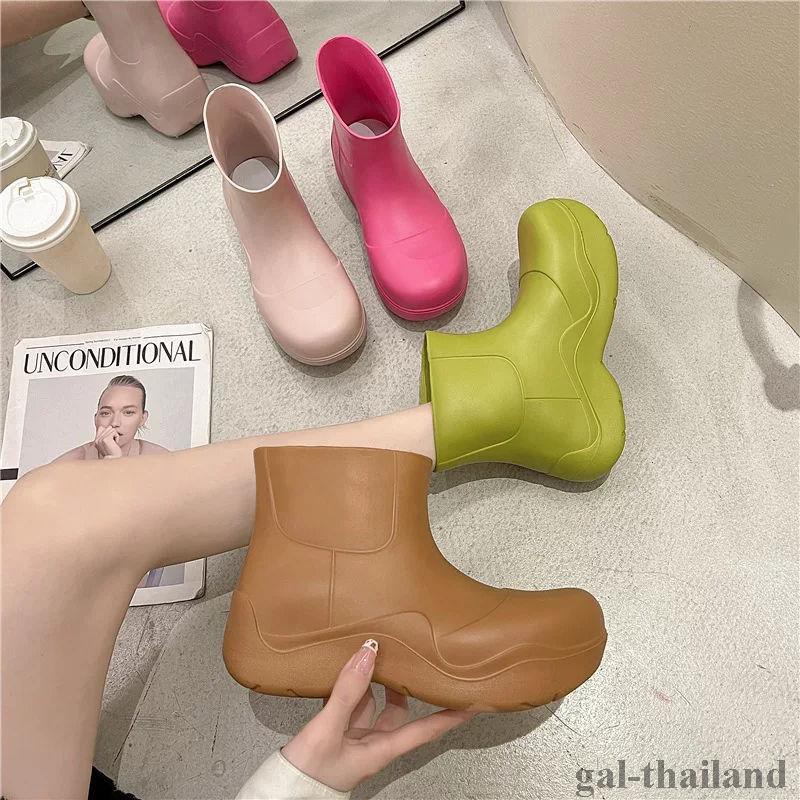 Tikp Giày bốt đi mưa chống thấm nước thời trang cho nữ 5 màu size 36-41