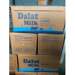 Thùng Sữa 48 bịch Dalat Milk có đường 220ml/ ít đường 220ml/ không đường 220ml