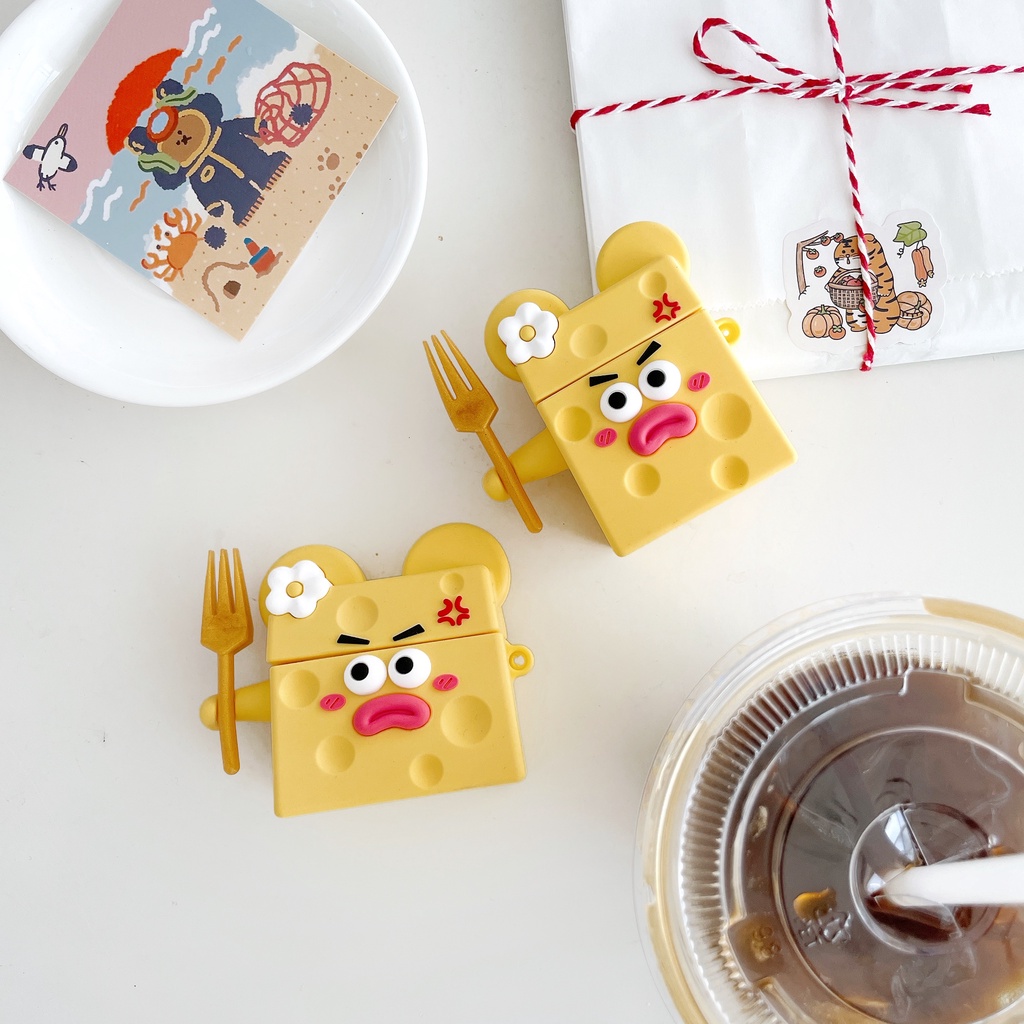 Vỏ Bảo Vệ Hộp Sạc Tai Nghe AirPods3 Gen AirPods3 2021 3 Hình Phô Mai Vàng Dễ Thương Ốp