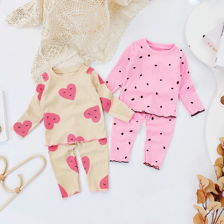 (8-20kg) Đồ bộ bé gái dài tay QATE776 - đồ bộ thu đông quần áo trẻ em chất tăm TB69
