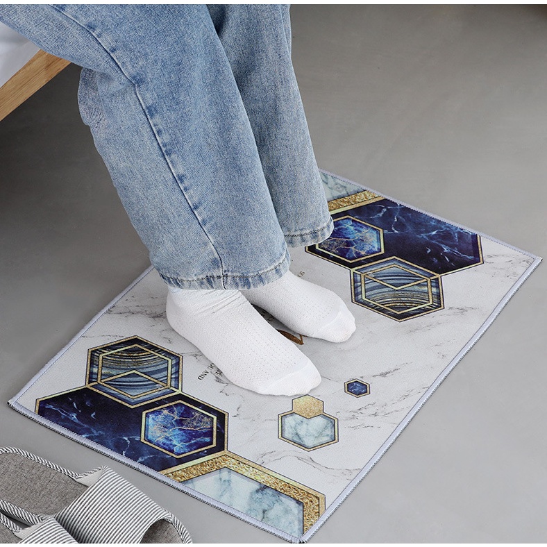 Thảm lót cửa chùi chân vải nhung thấm hút tốt nhanh khô chống trượt tiện dụng life-365