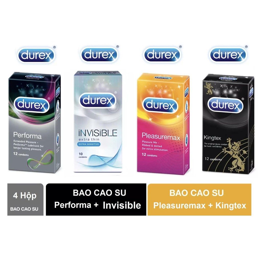 Combo 4 hộp Durex 12 cái