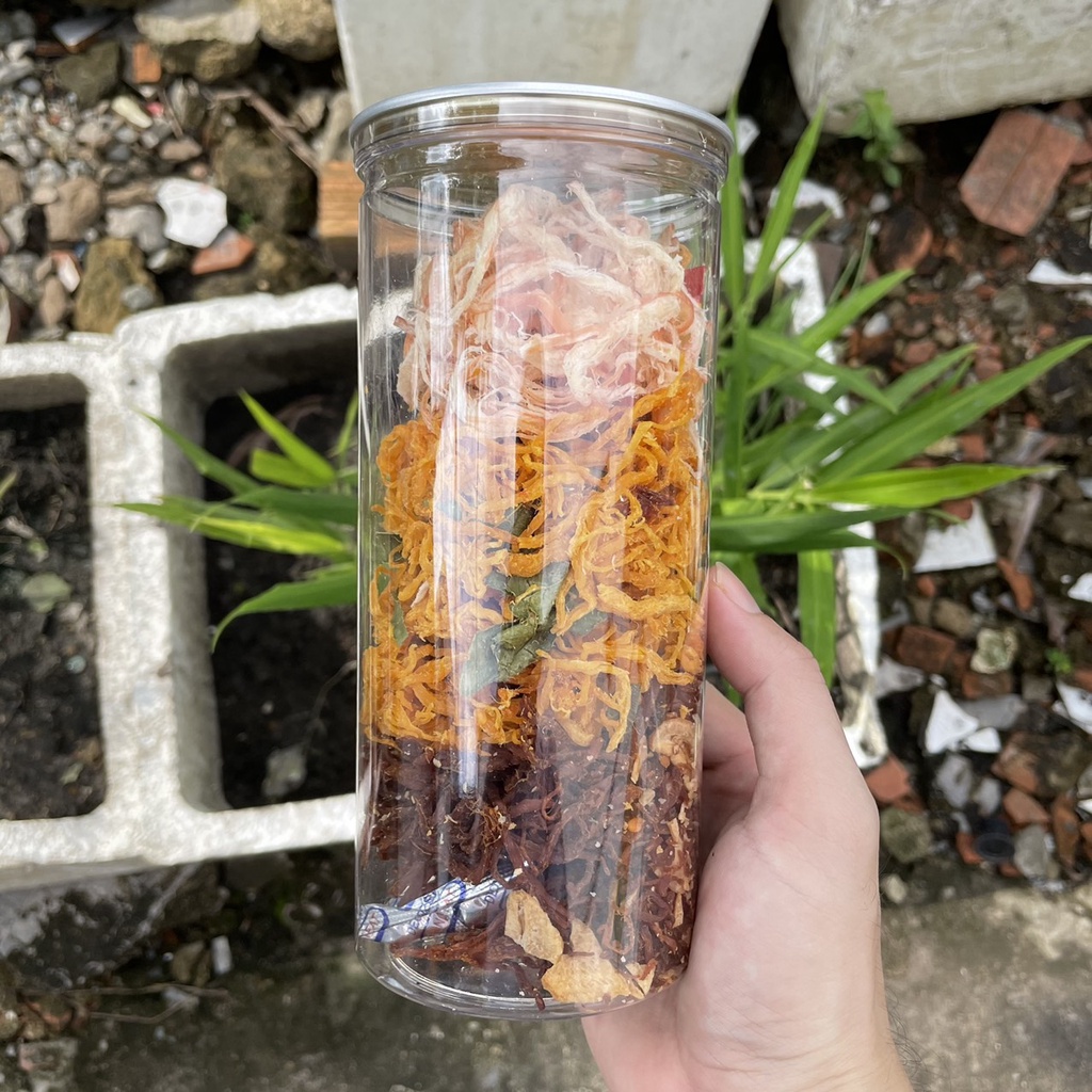 Khô gà mix khô mực, heo Lê Hải, 3 vị trong 1 hộp 300g, đồ ăn vặt | BigBuy360 - bigbuy360.vn