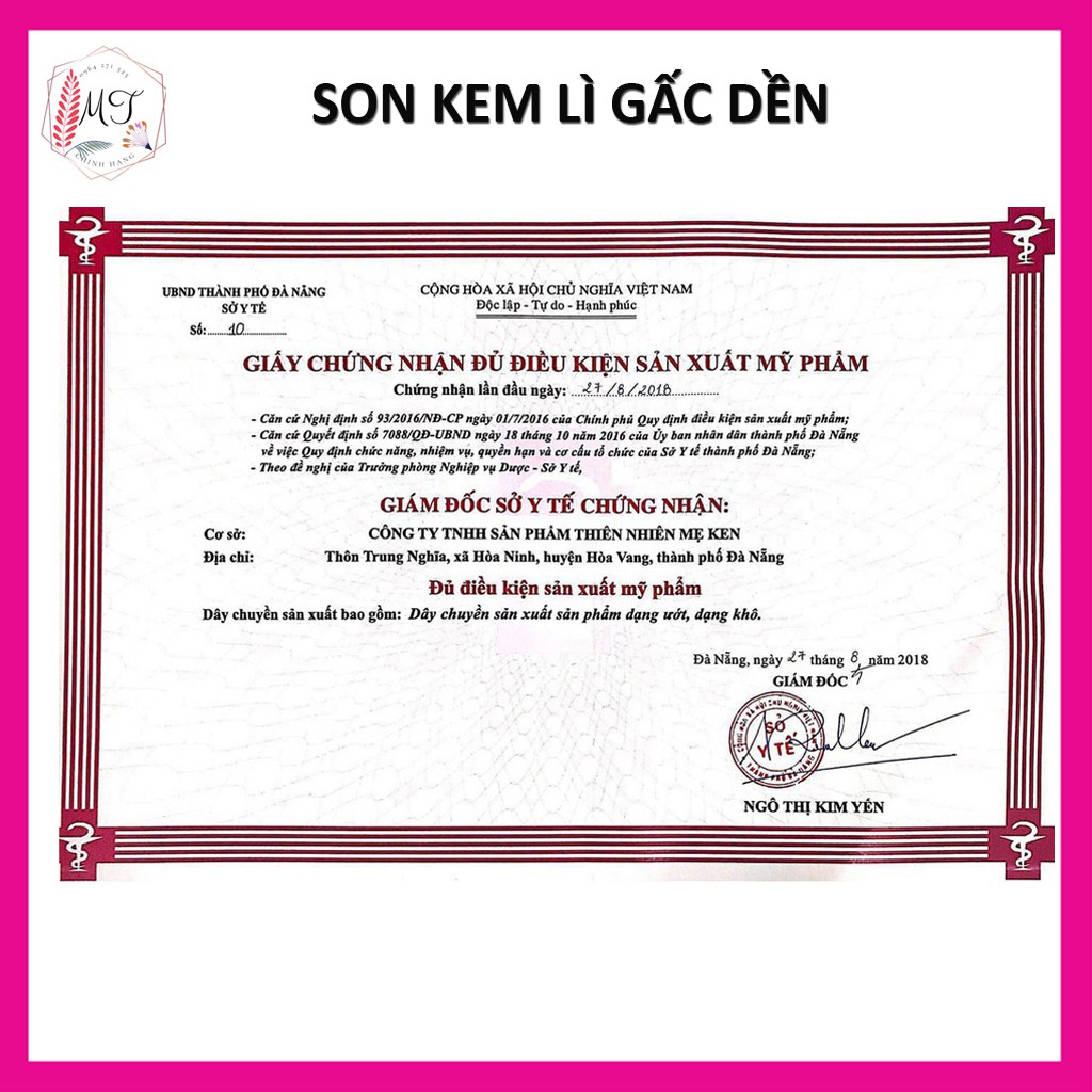 Son Kem Gấc Dền Mẹ Ken - Son Thiên Nhiên An Toàn Cho Bà Bầu, Kháng Nước, Nhiều Dưỡng, Lì Môi Bám Màu Tốt