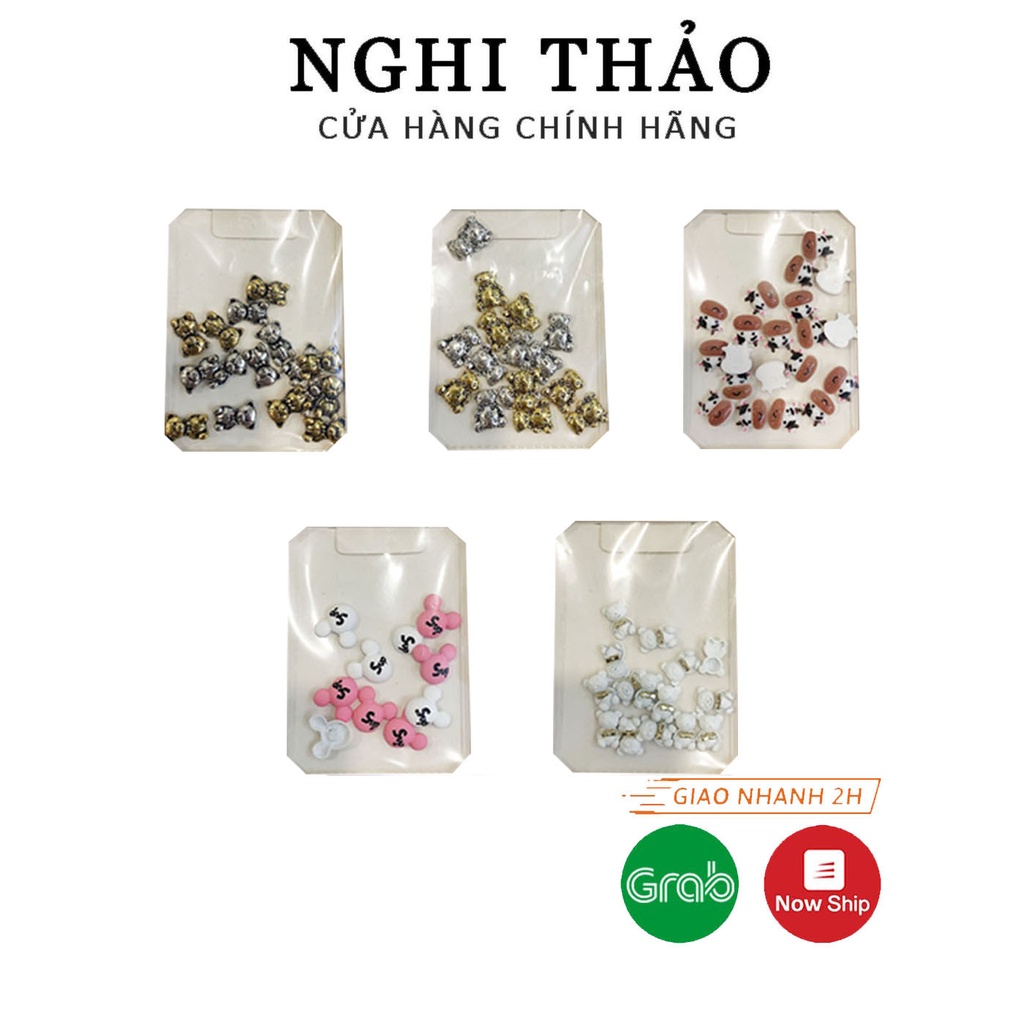 Charm gấu nail trang trí móng