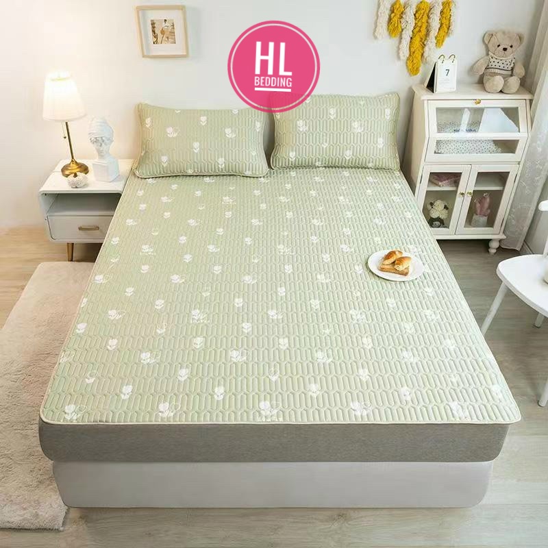 Chiếu điều hòa cao su non 5D HL Bedding vải lụa Tencel mát cao su non Latex mềm mịn đủ kích thước m6/m8/2m2