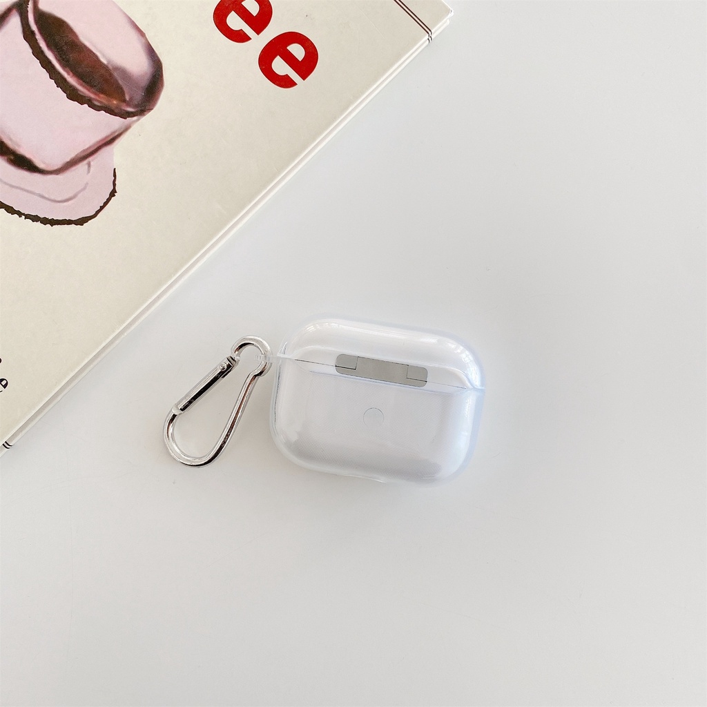Vỏ bọc TPU bảo vệ hộp sạc tai nghe bluetooth không dây Airpods 1 2 Pro trong suốt in hình trái tim đơn giản
