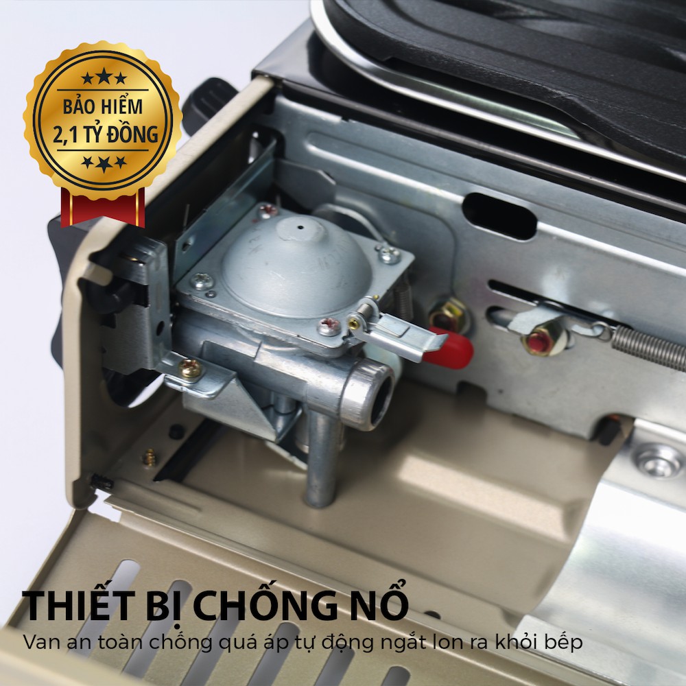 Bếp Nướng Ga Không Khói, Chống Dính MS-8 Mini BBQ - Công suất 2300W | Thoát Dầu Mỡ Tự Động | Bảo Hành 12T Chính Hãng