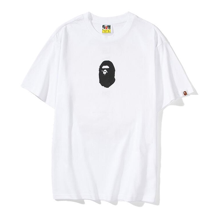 Áo thun cotton tay ngắn in hình BAPE sành điệu