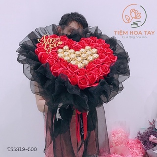 (Hoả tốc 2h) Bó hoa sáp 35 bông mix socola