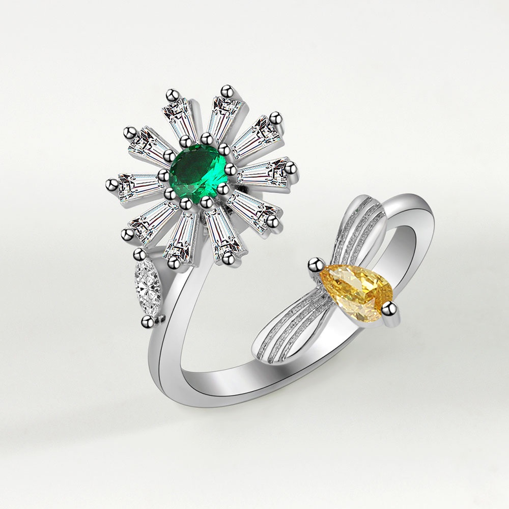 Nhẫn Xoay Hình Hoa Cúc / Ong Phong Cách Nhật Hàn Thời Trang Cho Nữ