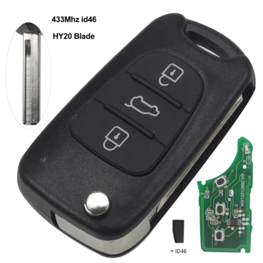 Chìa Khóa Điều Khiển Từ Xa 3 Nút Bấm Cho Xe Hyundai I30 Ix35 Elantra Tucson Sonata Nf 433mhz Ask Id46