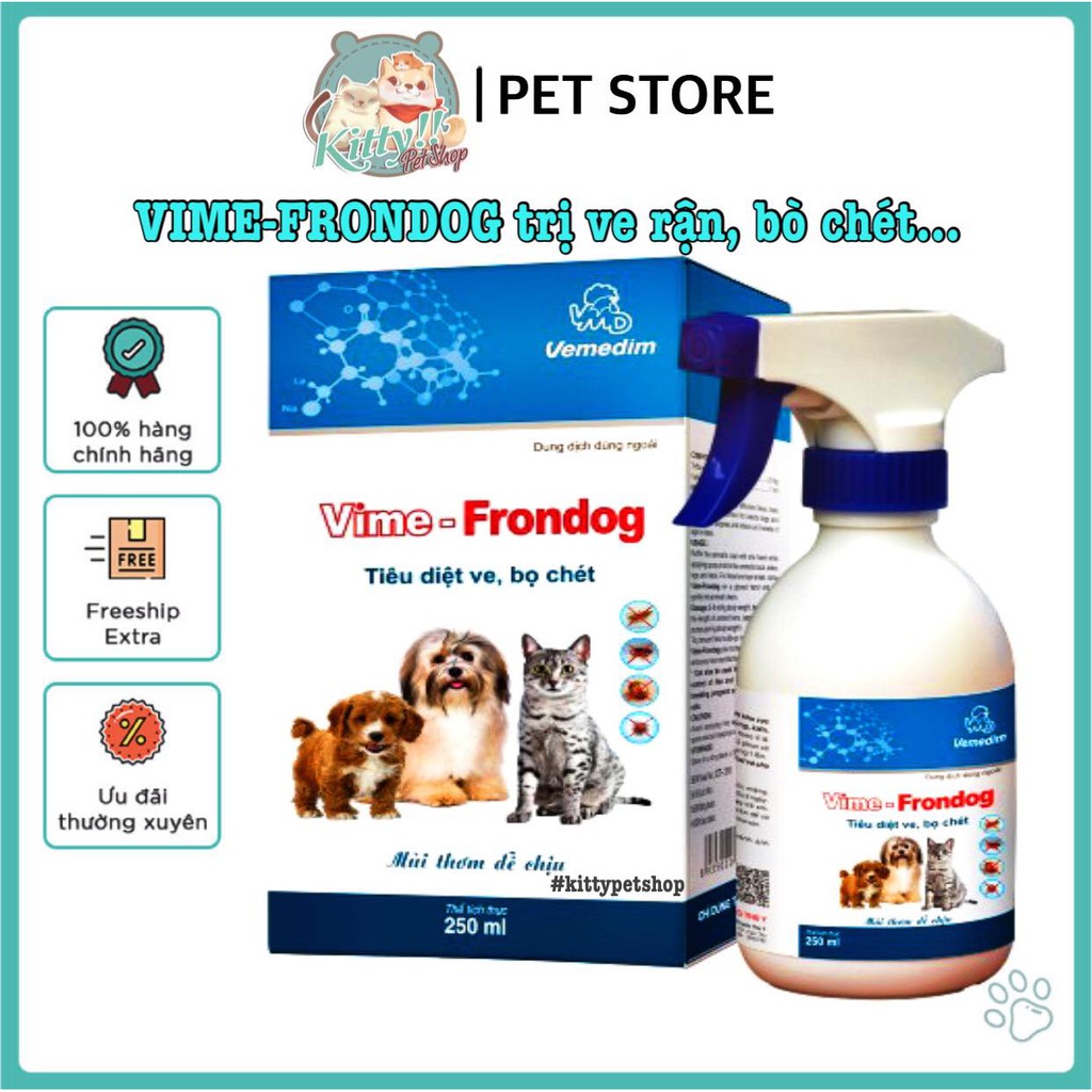 Vime-Frondog diệt ve rận ở chó mèo và môi trường xung quanh - Kitty Pet Shop