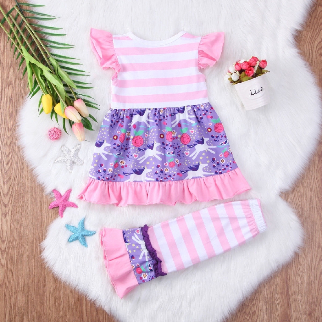 Set áo thun sát nách + quần legging cho bé gái