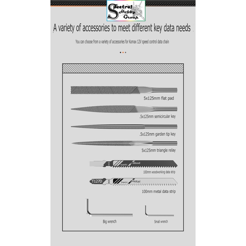 Dụng cụ Komax máy mài cưa dọc thẳng cầm tay 3 tốc 12v 60W Electric file steel grinding iron saw blade one hand