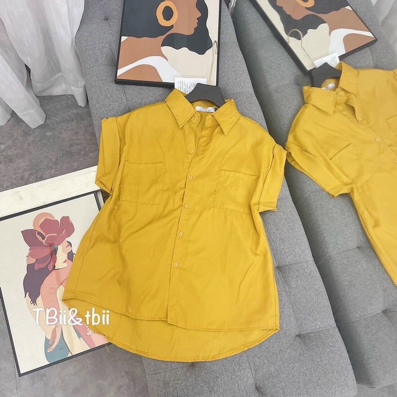 Áo sơ mi nữ kiểu tay gập nhiều màu chất vải Kate FreeSize dưới 53kg cài cúc trước (Bảo An Hot) | BigBuy360 - bigbuy360.vn