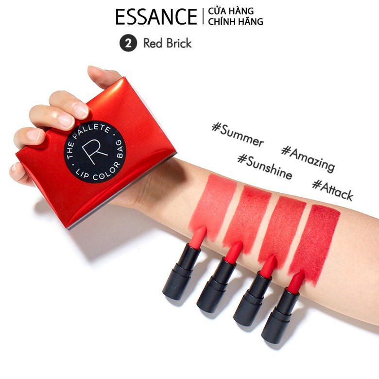 Combo Phấn nước mịn lì mờ khuyết điểm Essance Cushion 15g và Bộ 4 màu son lì dưỡng ẩm Semi Matte Lip Color Bag (4x1.3g) | BigBuy360 - bigbuy360.vn
