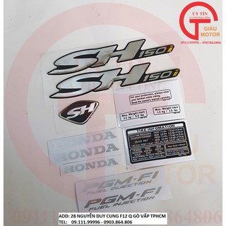 [GIÁ SỐC] CHỮ SH 150i BẰNG NHỰA DẺO VÀ TEM THÔNG SỐ DÁN XE SH CHÍNH HÃNG HONDA ,SẢN PHẨM BỀN ĐẸP.HỢP THỜI TRANG