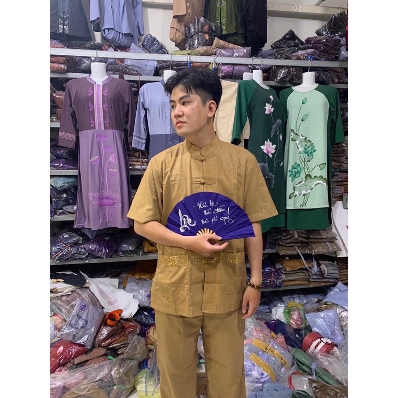 Đồ lam đi chùa ➕➕ Lảnh Tụ Nam Thêu Tui ++ Vải Ần Độ