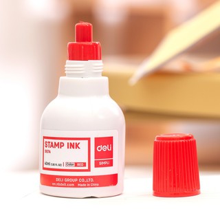 Mực dấu 40ml DELI, Đỏ E9874